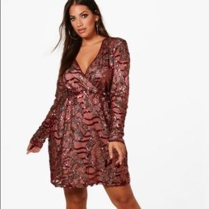 New boohoo sequin dress plus size 18 prom glitter